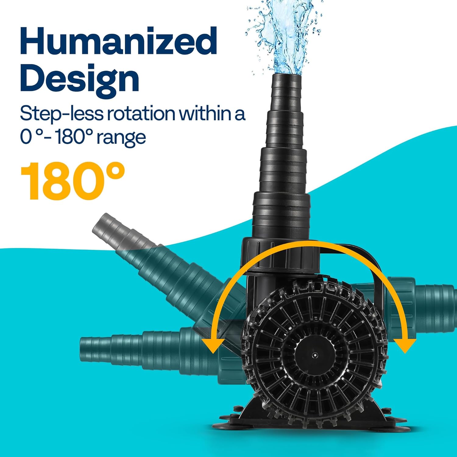 VIVOHOME 175W 3000GPH Submersible Water Pump with 180° Seamless Adjustable Nozzle and Barrier Bag for Koi Pond Waterfall Fountains Fish Tank-VerdiqueGarden