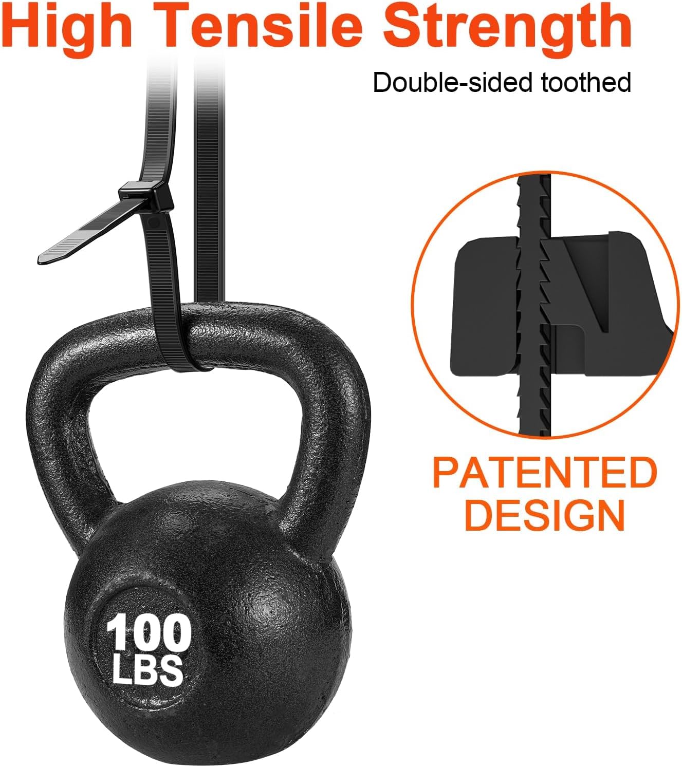 18 Inch Zip Ties Double Sided Toothed,100 LBS Tensile Strength Heavy Duty Cable Wire Ties With Self-Locking Adjustable More Durable Nylon Tie Wraps for Indoor Outdoor（200 Pack）-VerdiqueGarden