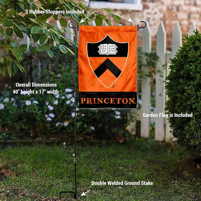 College Flags & Banners Co. Princeton Tigers Garden Flag with Stand Holder-VerdiqueGarden