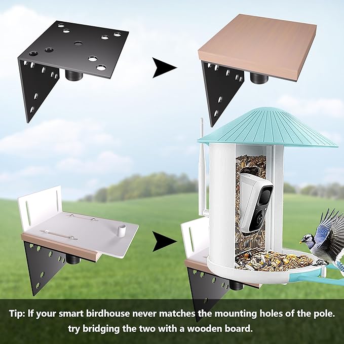 Bird Feeder Pole Stand,95 Inch House Pole for Outdoors Weather Station,Heavy Duty Metal Mount Kit Adjustable Multifunctional Bird Feeder Stand-VerdiqueGarden