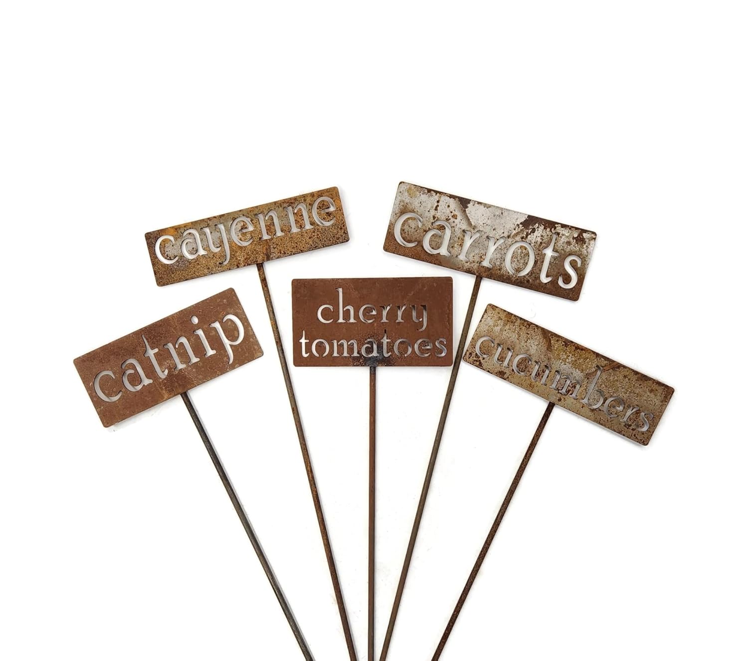 Classic Metal Garden Markers 19 Inches Tall (collards, Naturally Rusted)-VerdiqueGarden