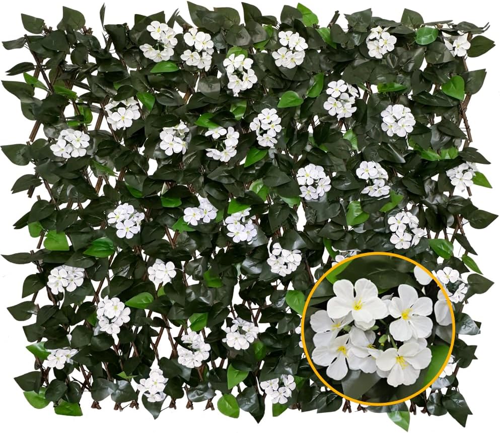 Expandable Fence Privacy Screen for Balcony Patio Outdoor,Decorative Faux Ivy Fencing Panel,Artificial Hedges-VerdiqueGarden