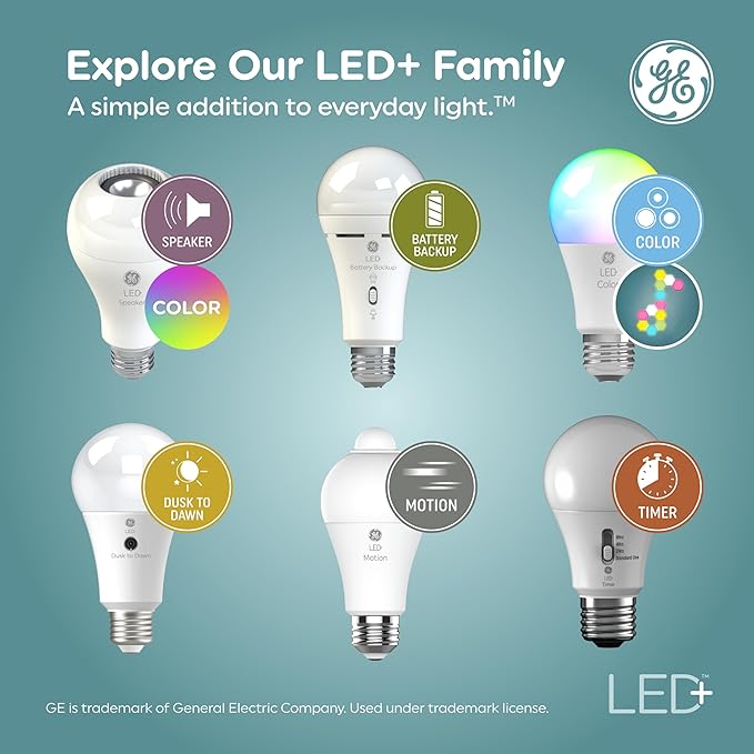 GE LED+ Motion LED Light Bulbs, PAR38 Outdoor Security Floodlights, 15W, Warm White (3 Pack)-VerdiqueGarden