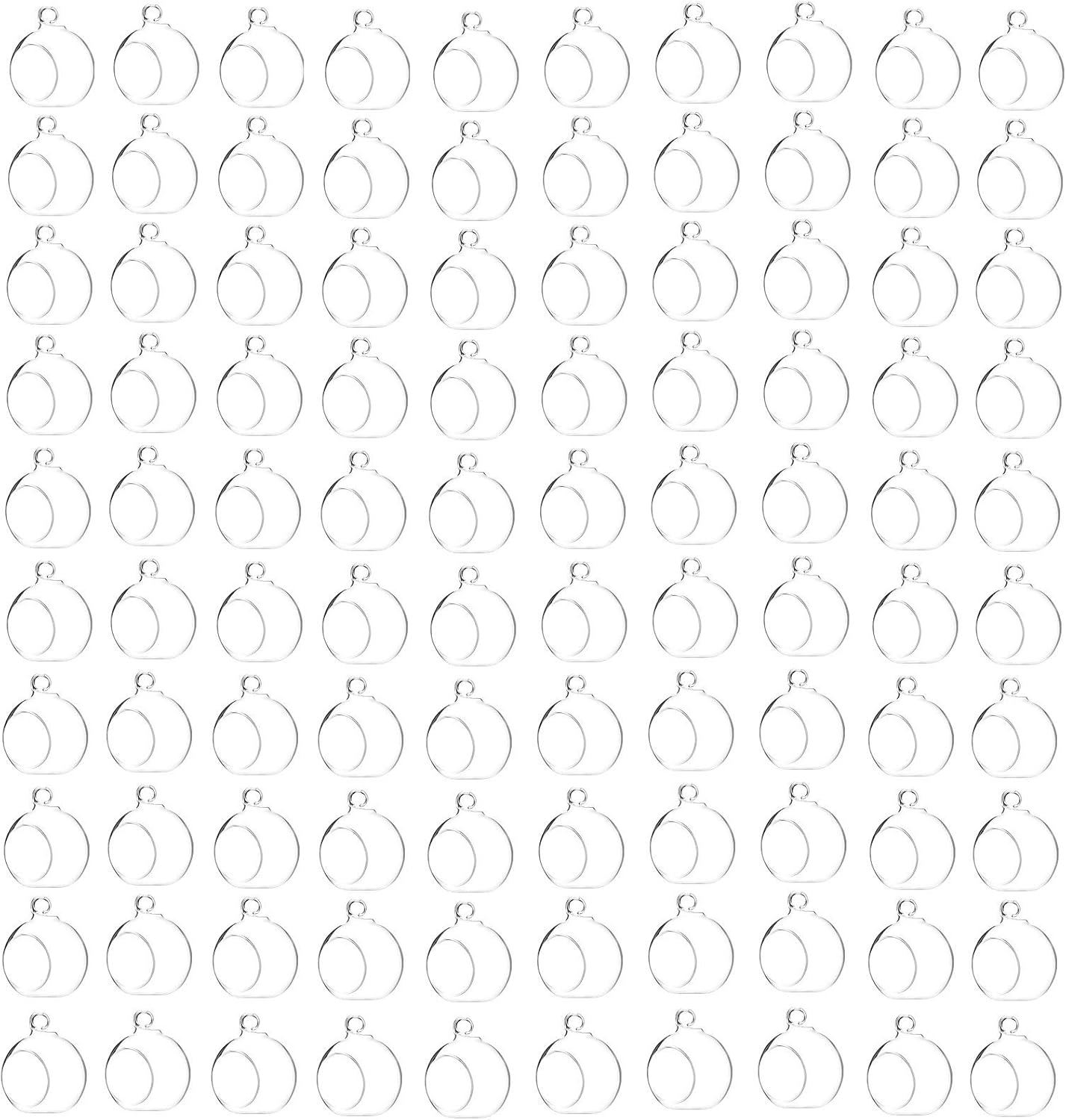 Sziqiqi 3.15inch Glass Globes Glass Bulbs Hanging Tea Light Holder Terrarium Container Wedding Centerpiece Backyard Decoration Christmas Ornaments 90pcs+10 Extra-VerdiqueGarden