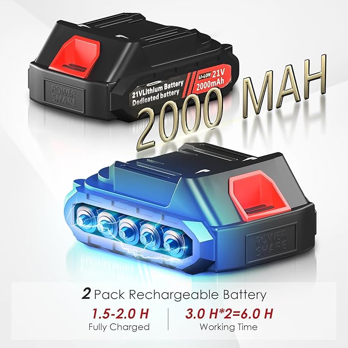 Electric Pruning Shears with Telescopic Rod, 50mm 1.96" Cutting Diameter Cordless Pruner with 2 Rechargeable Batteries, Tree Branch Cutter with SK7 Blade for Gardening Pruning-VerdiqueGarden