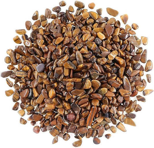 WAYBER Decorative Rocks, 1 Lb/460g (Fill 0.9 Cup) Tiger's Eye Stones Irregular Gem Pebbles Quartz Gravel for Aquarium Turtle Tank Decoration/Succulent Plants Ornament/Flowerpot Vase Landscape