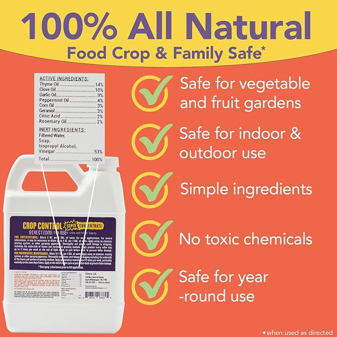 Trifecta Crop Control Super Concentrate All-in-One Natural Pesticide, Fungicide, Miticide, Insecticide, Help Defeat Spider Mites, Powdery Mildew, Botrytis, Mold, and More on Plants 16 OZ-VerdiqueGarden