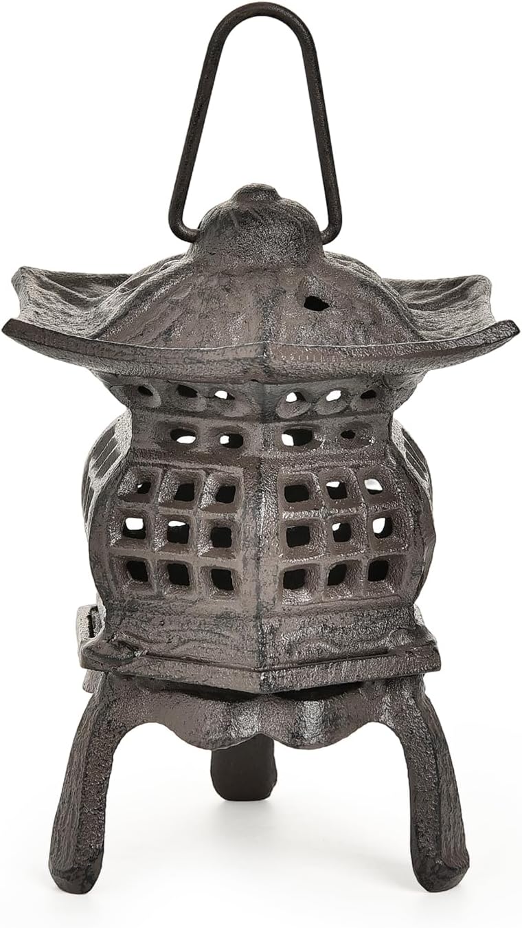 Sungmor Cast Iron Candle Holder, Decorative Garden Hanging Lantern, Vintage Tabletop Tealight Candle Holder, Home Porch Patio Decor, Candle Stand for Votive Candle, Flameless Candle-VerdiqueGarden