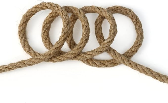 Jute Twine String,164 Feet 1/4 Inch Natural Jute Rope,4ply Thin Ribbon Hemp Twine for Gift Wrapping Craft Plant Garden Christmas Handmade Arts Decoration Packing String Home Decor-VerdiqueGarden