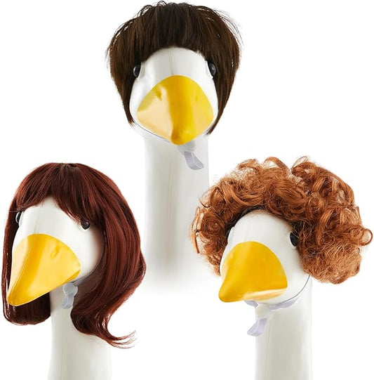 3 Pcs Porch Goose Outfit, Cute Porch Goosey Braid Wig, Crochet Hook Portico Goose Wig for Lawn Goosey Garden-VerdiqueGarden