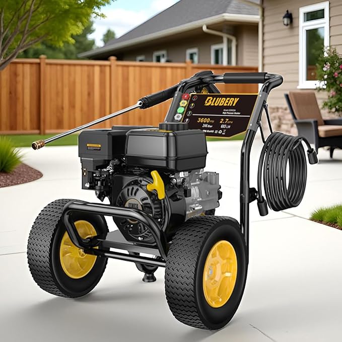 Heavy-Duty Gas Pressure Washer, 3600Psi at 2.7Gpm Power Washer,Portable, 30feet Pressure Hose,Industrial Style,Axial Cam Pump, for Siding, Driveway, House, Car, RV, Paint Preparation etc-VerdiqueGarden