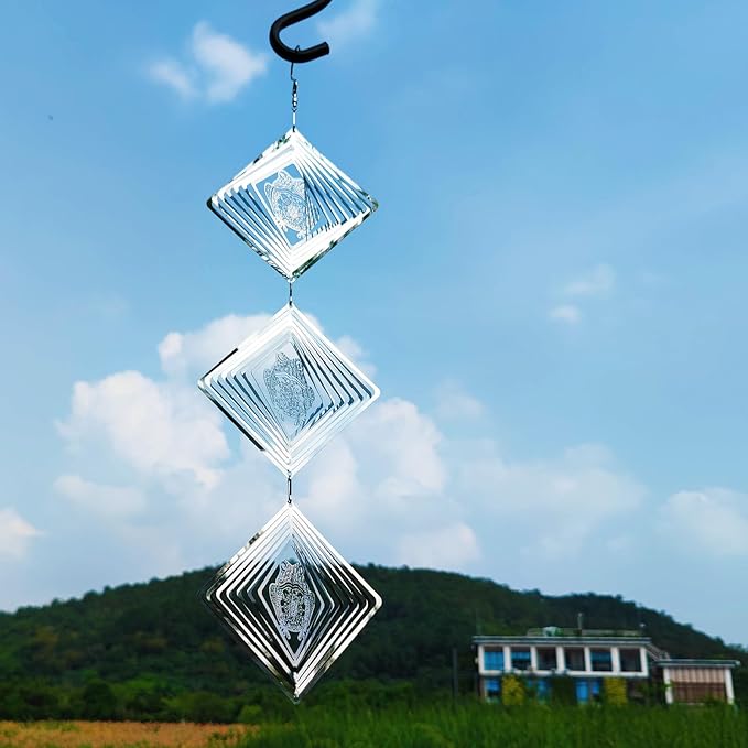 Bird Deterrents for Outside, Reflective Stainless Steel Bird Scare, Frog Wind Spinners Outdoor Garden Decor, Bird Scare Devices to Keep Woodpeckers, Pigeons Away from Your House, Patio, Orchards-VerdiqueGarden