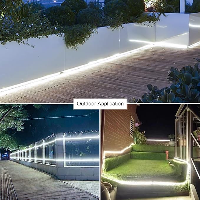 Outdoor LED Strip Lights Waterproof 6500K,98.4ft/30M IP65 High Density LED Tape Light,3600 LEDs/Reel Rope Lights for Home, Balcony, Roof, Backyard, Patio, Garden-VerdiqueGarden