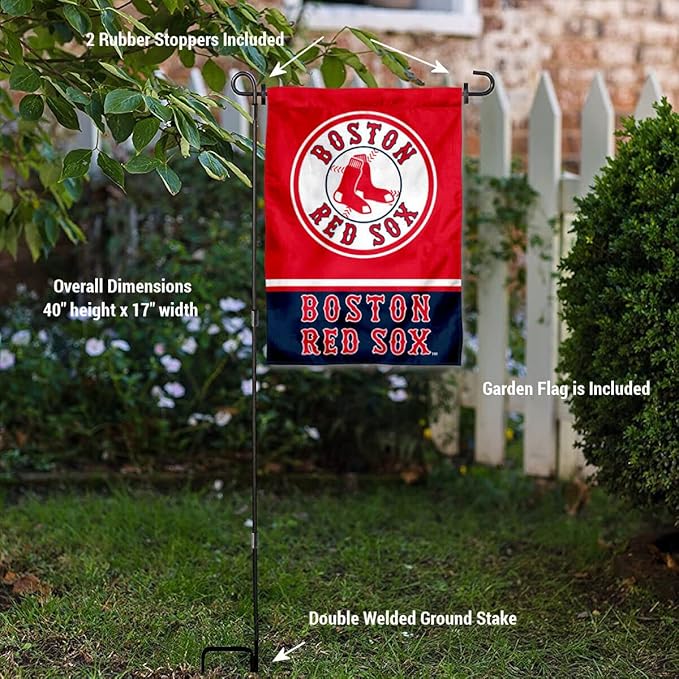 WinCraft Boston Red Sox Garden Flag with Stand Holder-VerdiqueGarden