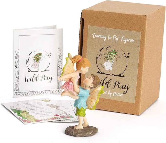 WILD PIXY Miniature Fairy Figurine - Fairy Garden Fairies with an Inspiration Theme, Includes A Fairy Poem and Gift Box, Gorgeous Miniature Garden Decoration for Indoor or Outdoor Fairy Gardens-VerdiqueGarden