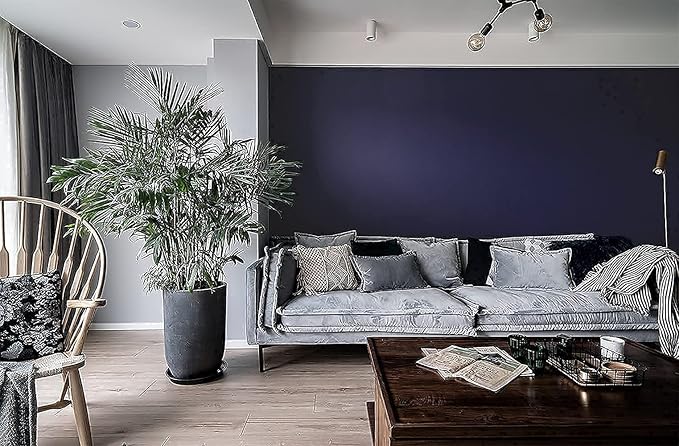 Dimoon 118''x17.7'' Blue Peel and Stick Wallpaper Contact Paper Modern Self Adhesive Wall Paper Removable Renter Friendly Textured Solid Color Shelf Cabinet Vinyl Roll (118''x17.7'',Tibetan Blue)-VerdiqueGarden