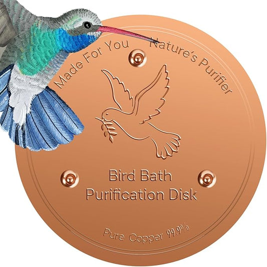 Bird Bath Copper Plate Disk 99.99% Pure Copper Cleaning Disk Stable Triple-Point Support Outdoor Bird Bowl, Pure Copper Bird Bath Purification Tray, Suitable for All Seasons-VerdiqueGarden