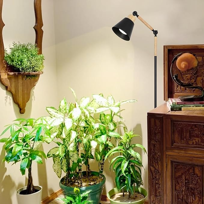 HMVPL Grow Lights for Indoor Plants Full Spectrum, Plant Lights for Indoor Growing with 20W COB Grow Light Blub, 4/8/12H Timer, Standing Tall Grow Lamp for Middle Large Plants(75'', Height Adjustable)-VerdiqueGarden