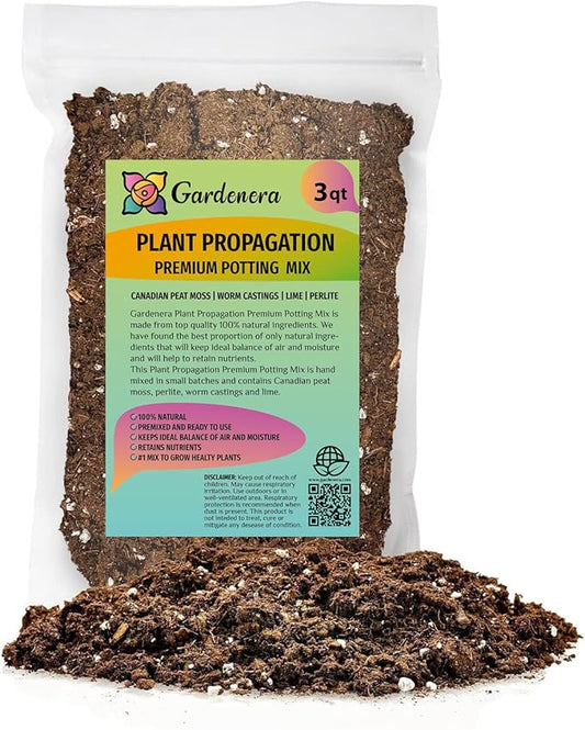 Organic Plant Propagation Premium Potting Mix - Achieve Ideal Air and Moisture Balance - 3 Quart-VerdiqueGarden
