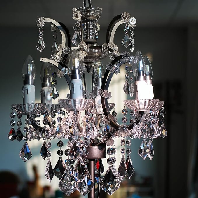 20pcs Crystal Chandelier Maple Leaf Prism Pendant Parts, 50mm Hanging Crystals Beads for Chandelier Wedding Decoration Clear-VerdiqueGarden