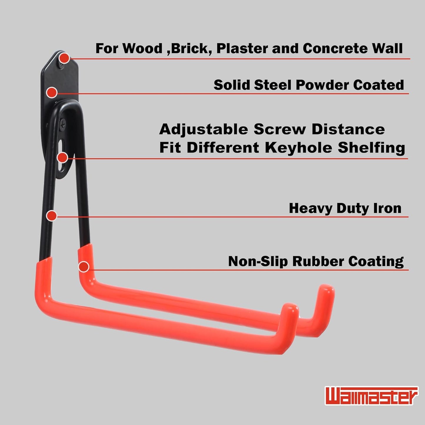 Wallmaster Garage Hooks Organizer Kit,12 Pack Adjustable Heavy Duty Shelving Hook,Wall Mount Utility Steel Garage Organization, for Organizing Garden Tools-VerdiqueGarden