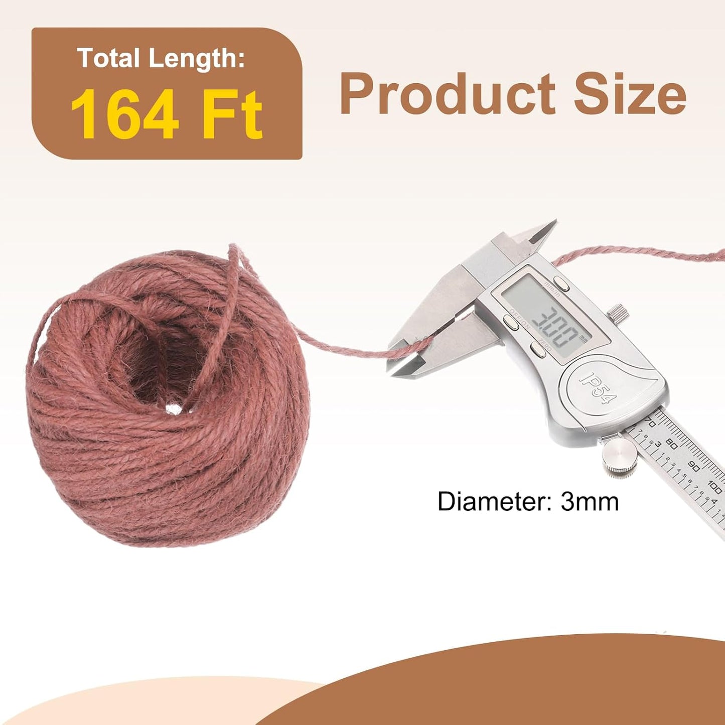 uxcell 164 Feet Natural Jute Twine String,3mm Thin Garden Twine Rope Colored Plant String Cord for DIY Art Crafts Gift Wrapping Decoration Packing Gardening Plant Hanger,Pink-VerdiqueGarden