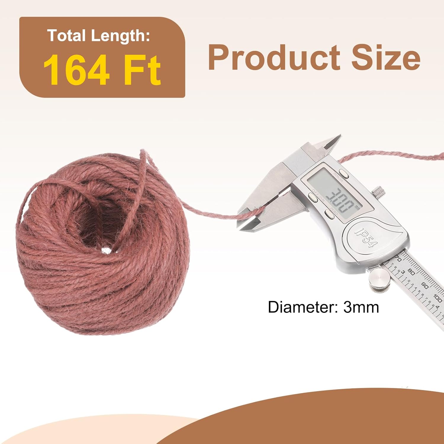 uxcell 164 Feet Natural Jute Twine String,3mm Thin Garden Twine Rope Colored Plant String Cord for DIY Art Crafts Gift Wrapping Decoration Packing Gardening Plant Hanger,Pink-VerdiqueGarden