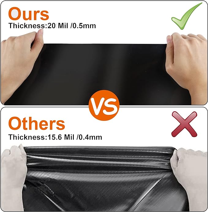 10 x 15 FT Pond Liner, 20 Mil Fish Pond HDPE Liner, Pond Liners for Outdoor Ponds, Koi Ponds, Garden Fountain, Waterfall-VerdiqueGarden