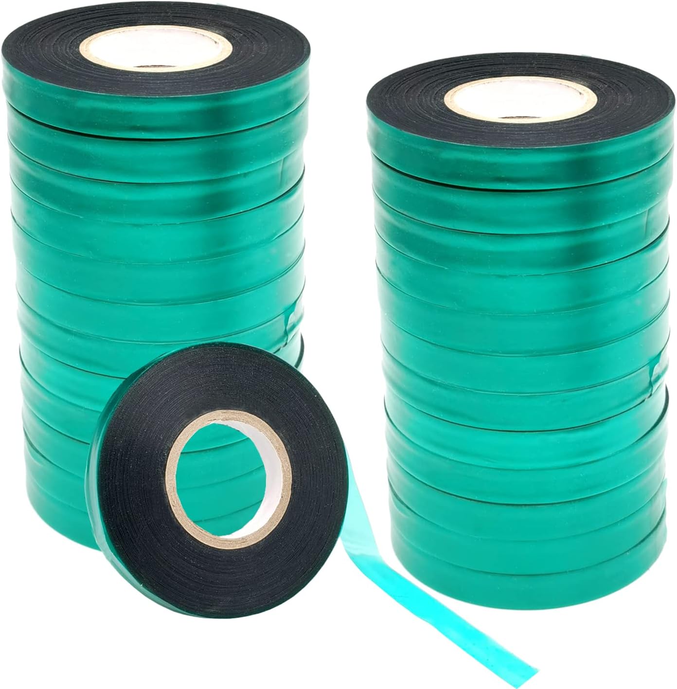 24 Rolls 150 Feet Stretch Tie Tape 0.5 Inch Garden Tie Tape Thick Plant Ribbon Garden Green Vinyl Stake for Indoor Outdoor Patio Plant Use-VerdiqueGarden