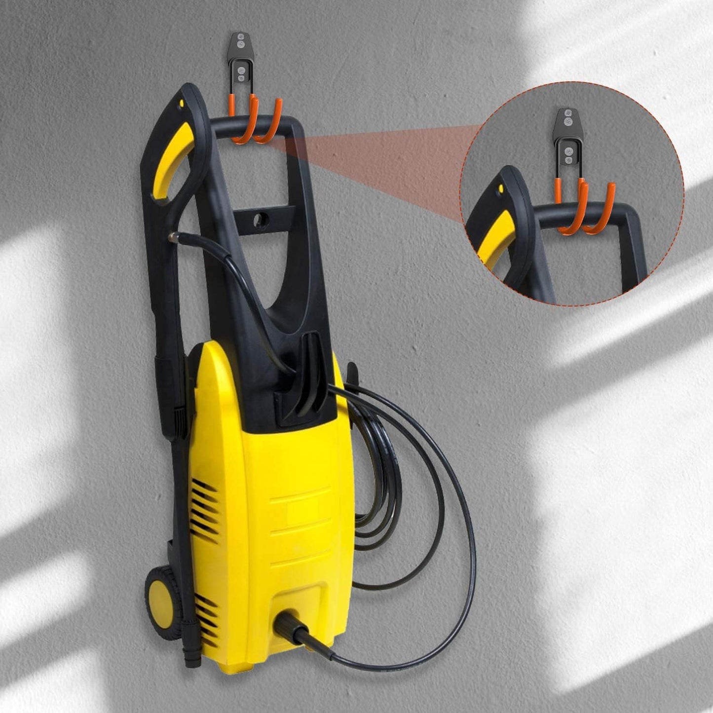 3-H Garden Hose Holder Wall Mount 4 Pack,Solid Steel Hose Hanger,Water Hose Holders for Outside,Perfect for Hanging Outdoor Air Hose,Ropes,Pipes,Garden Tools,Ladders,Bikes,Bulk Items(Orange)-VerdiqueGarden