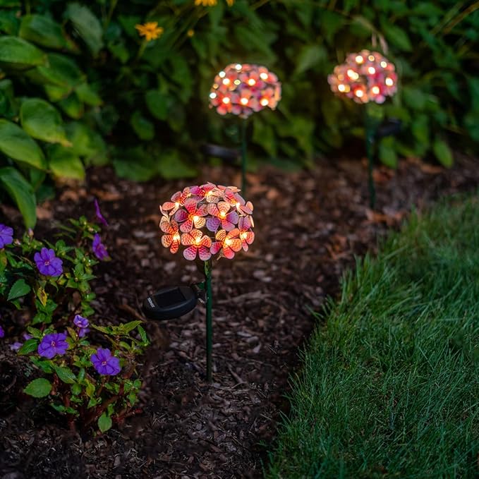 Solar LED Metal Flower Stake Light - Perfect for Your Garden, Patio, Walkway, or Outdoor Living Area - Includes 1 Flower Light-VerdiqueGarden