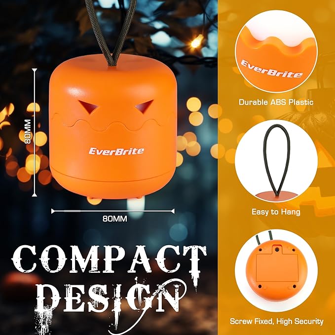 EverBrite 3-Pack Halloween Pumpkin Lantern & 3-Pack Halloween Hanging Ghost Lights-VerdiqueGarden