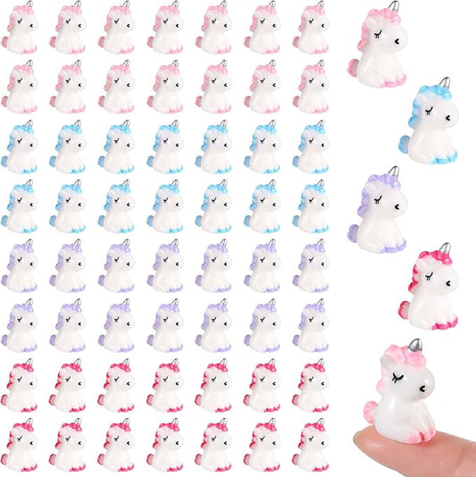 Barydat 120 Pcs Micro Unicorn Miniature Figurines Garden Moss Landscape Mini Resin Animals Unicorn Cake Topper DIY Terrarium Crafts Ornament Accessories for Home Dollhouse Decoration, 4 Colors-VerdiqueGarden