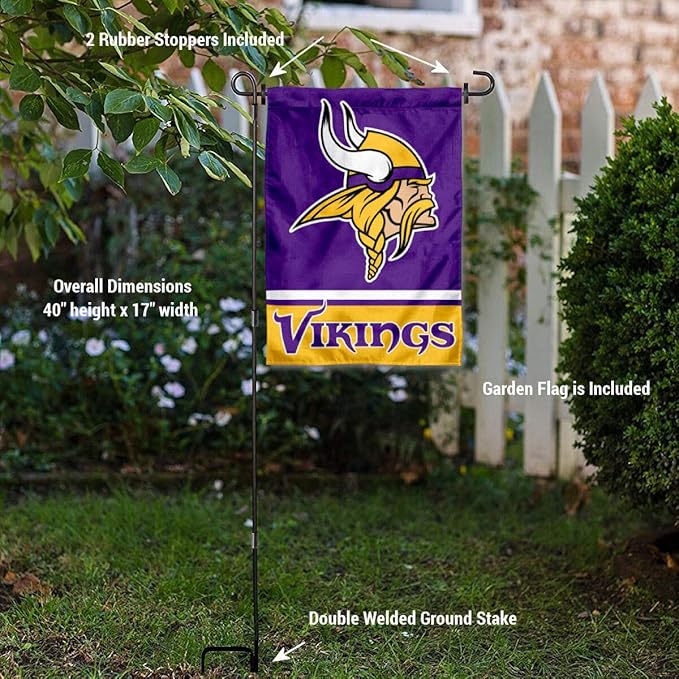 WinCraft Minnesota Vikings Garden Flag with Stand Holder-VerdiqueGarden
