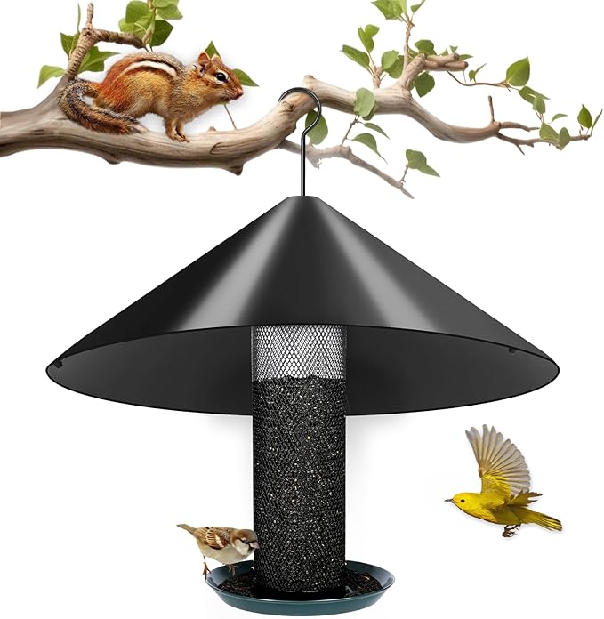 Gtongoko 19 Inch PP Squirrel Baffle for Protect Outside Hanging Mounted Bird Feeder or Bird House Squirrel Proof for Shepherd Hooks Black 1 Pack-VerdiqueGarden