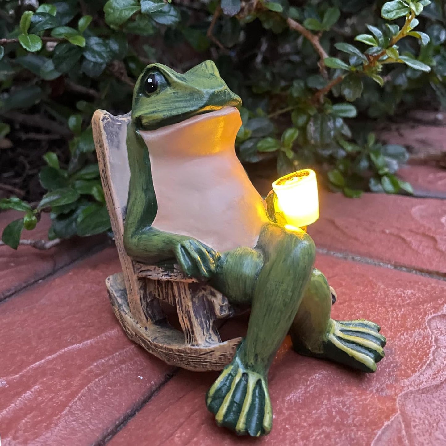 Frog Solar Lights Outdoor Garden Mini Frog Figurines Decor for Patio Yard Lawn Ornament Solar Garden Miniature Frog Decor Gift for Women Mother's Day Birthday Housewarming Gifts-VerdiqueGarden