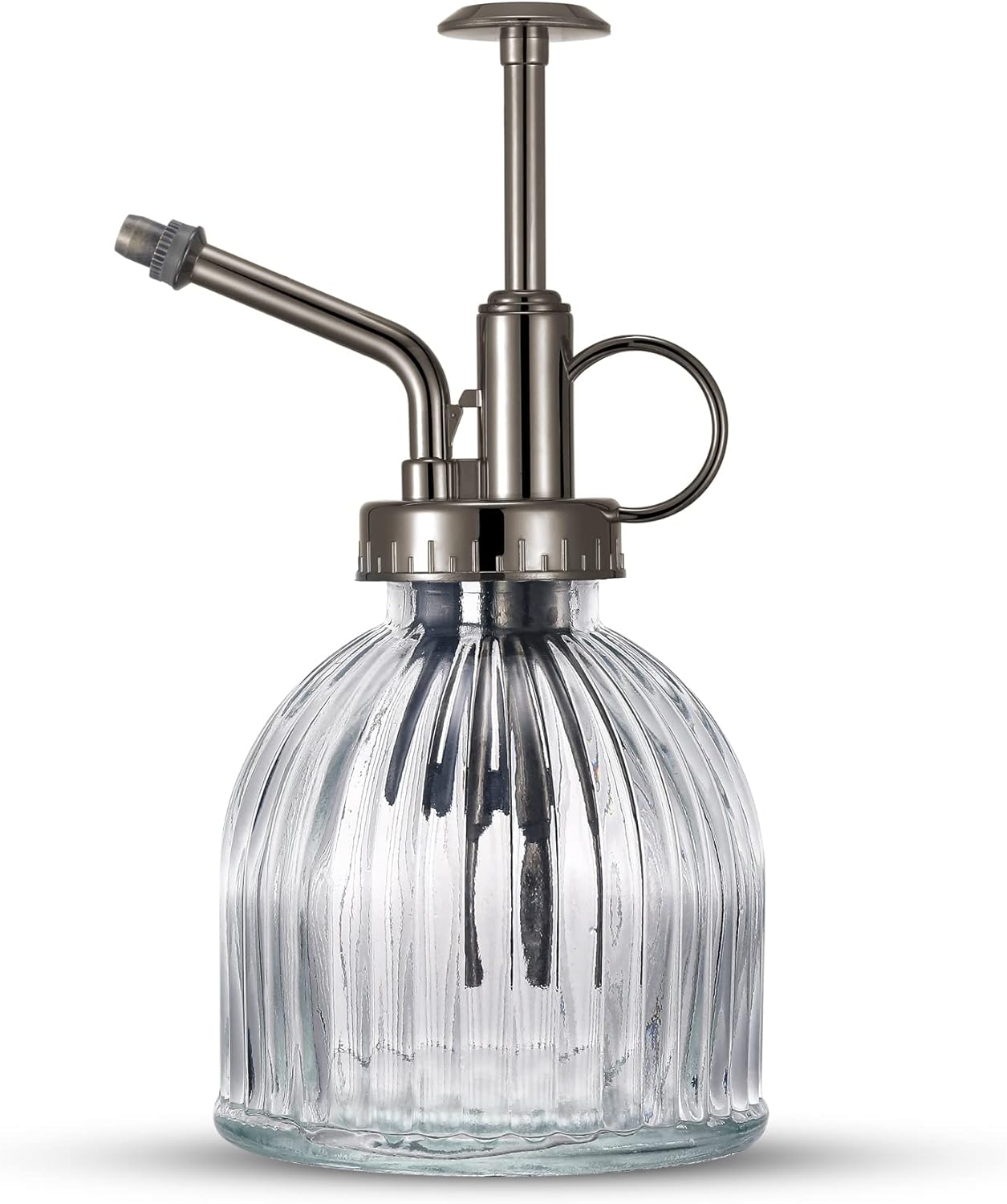 Glass Plant Mister Water Spray Bottle, 200 ML Glass Plant Spritzer Mister Bottle, Vintage Style Glass Succulent Watering Bottle with Top Pump, Plant Sprayer Mister for Indoor Plants - Clear-VerdiqueGarden