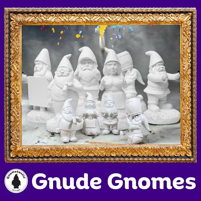 Gnometastic Gnude Gnomes - Unpainted Smoking Gnome, 8.5" Inches - DIY Paint Your Own Gnome - Funny Garden Gnomes to Paint for Adults, Outdoor or Indoor-VerdiqueGarden