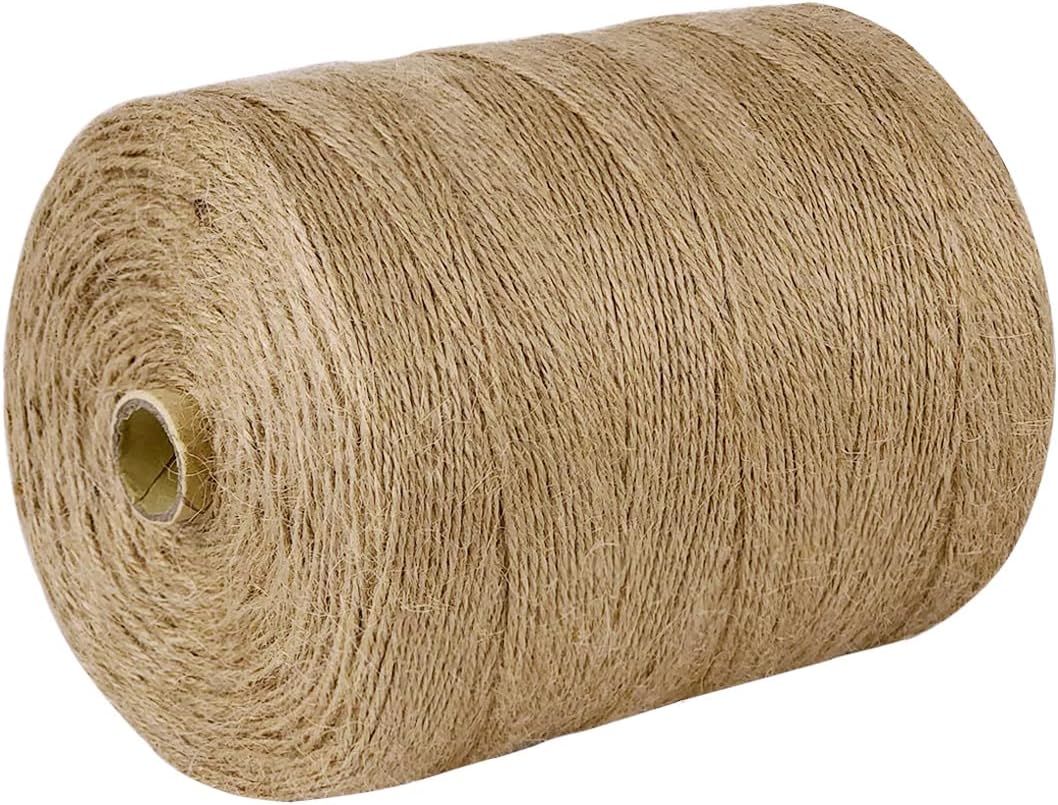 PerkHomy Jute Twine String 3600 Feet Natural Thin for Craft Gardening Plant Gift Wrapping Tag Art Wedding Home Decoration Packing Material Christmas Bulk (3600 FT * 2mm (3Ply))-VerdiqueGarden