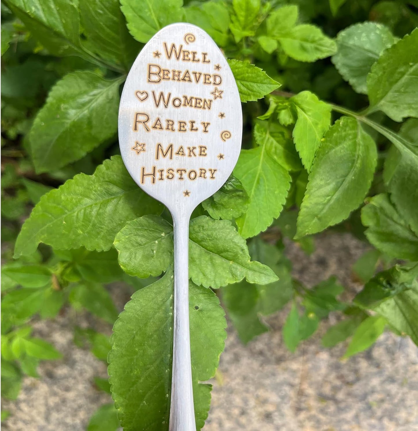 Garden Plant Marker Friendship Gift for Women Gardeners, Plant Stake Label Sign Tag Gardening Gifts for Woman Plant Lovers, Metal Garden Decoration (Make History)-VerdiqueGarden