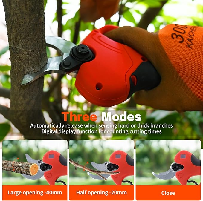 Pole Electric Pruning Shears with Portable Bag.Pole 1.6Inch(4CM) Electric Pruner for Tree Trimming Pole Tree Trimmer with 2Pcs 2000mAh Batteries(Jovant)-VerdiqueGarden