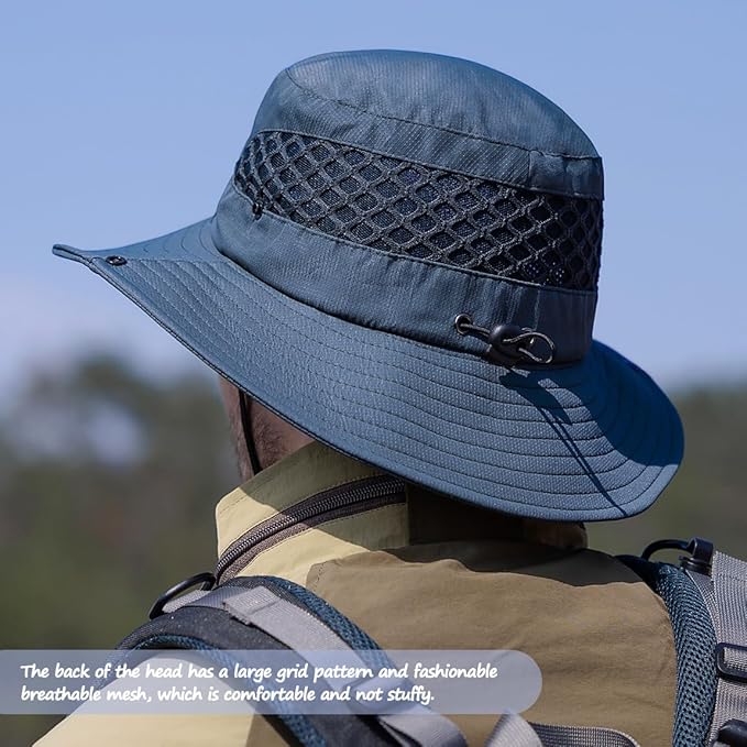 Fishing Hat, UPF50+ Wide Brim Sun Hat for Men Women, UV Protection Hiking Beach Bucket Hats Summer Safari Hat-VerdiqueGarden