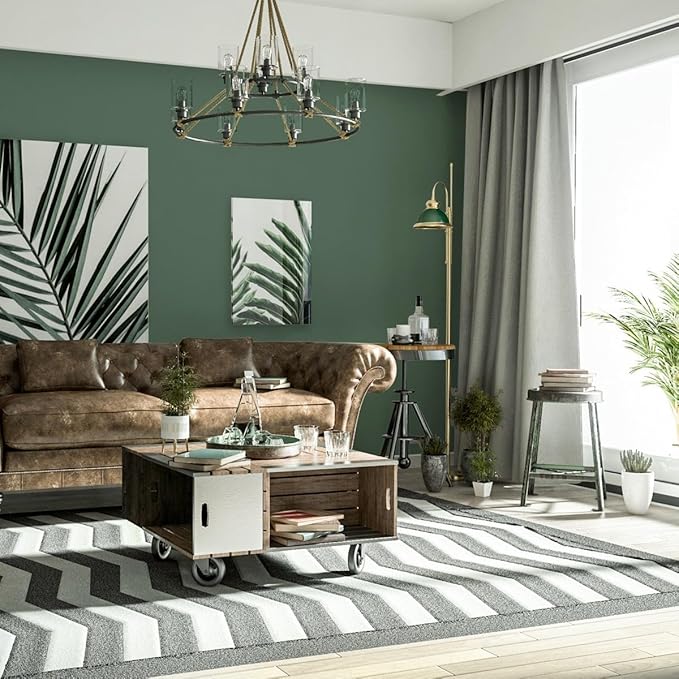 Dimoon 78.7''x17.7'' Green Peel and Stick Wallpaper Contact Paper Modern Self Adhesive Wall Paper Removable Renter Friendly Textured Solid Color Shelf Cabinet Vinyl Roll (78.7''x17.7'',Dark Green)-VerdiqueGarden