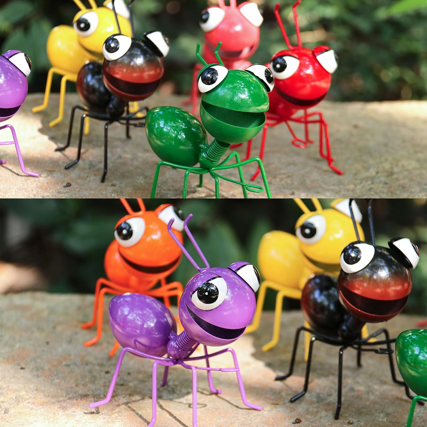 Metal Yard Art Garden Decor for Outside Cute Ants Yard Decorations Outdoor Lawn Ornaments Backyard Gifts for Mom - Set of 8-VerdiqueGarden