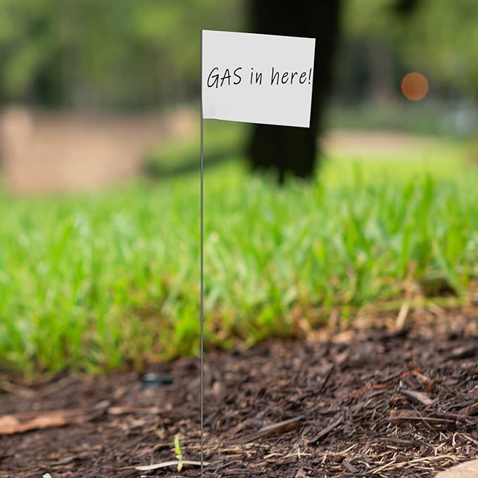 Zozen 100Pack White Marking Flags, Writable/15x4x5 Inch, Yard Flags for Lawn & Irrigation & Landscape & Sprinkler & Survey & Dog Training.-VerdiqueGarden