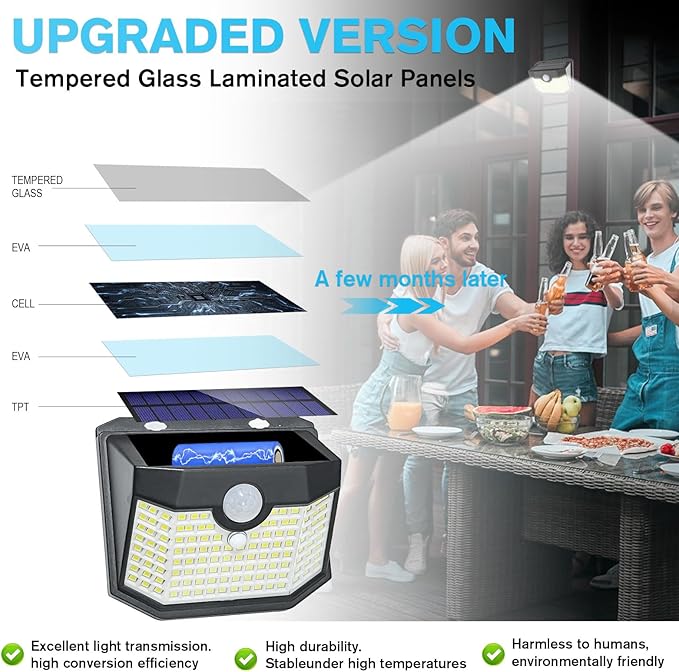 Aootek Motion Sensor Outdoor Lights 6 Packs,Solar Lights Outdoor with 3 Lighting Modes,Solar Lights Outdoor Waterproof for Garden Patio Garage Yard Deck-VerdiqueGarden