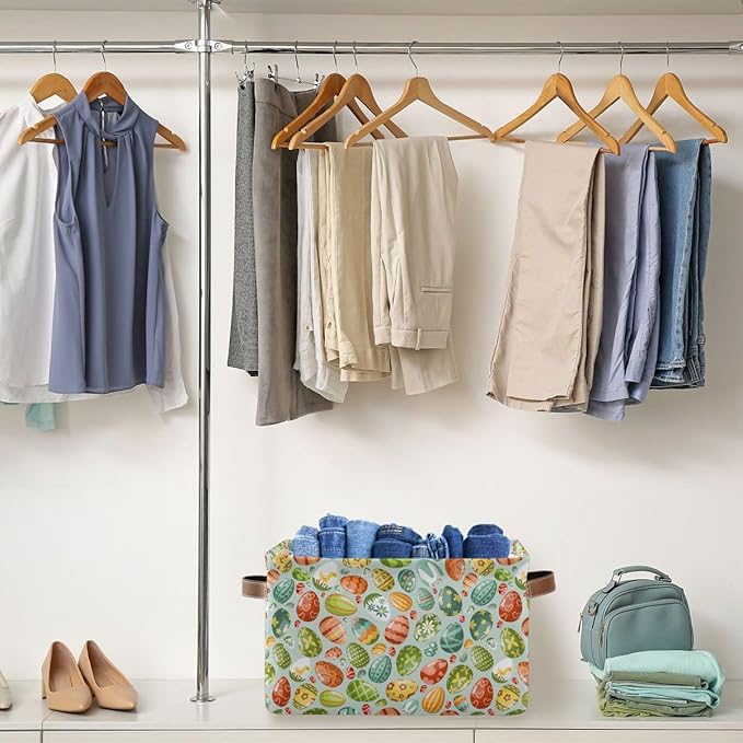 Easter Egg Rectangular Storage Basket Organizer Bin Shelf Baskets For Clothes Gifts For Home Office Dorm-VerdiqueGarden