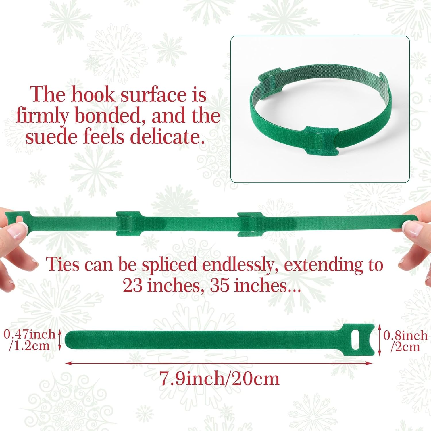 100 Pcs Christmas Garland Ties 7.87Inch Adjustable Holiday Garland Twist Ties for Holiday Halloween Tree Wreath Party Yard Wall Doorway Reusable Nylon Garden Cable Straps Decoration(Green)-VerdiqueGarden