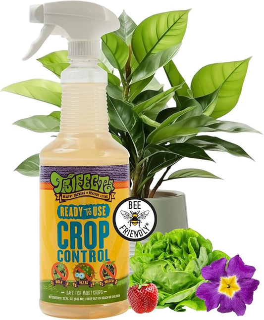 Trifecta Crop Control Ready to Use Maximum Strength Natural Pesticide, Fungicide, Miticide, Insecticide, Help Defeat Spider Mites, Powdery Mildew, Botrytis and Mold on Plants 32 OZ Size-VerdiqueGarden