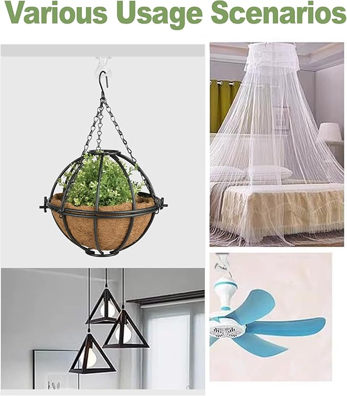 6 pcs Ceiling Hooks for Hanging Plants,Hanging Hanging Lights Metal Small Hooks,Indoor Outdoor Wall Heavy Duty Plant Hanger Swag Hook-VerdiqueGarden